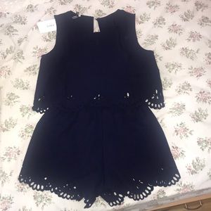 Zaful Sleeveless Laser Cut Top and Shorts Set